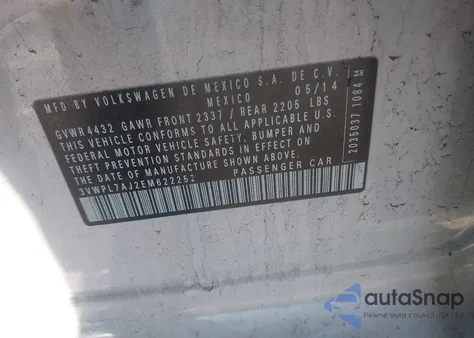 2014 Volkswagen Jetta Sportwagen 2.0L Tdi из США, поврежденный, VIN 3VWPL7AJ2EM622252